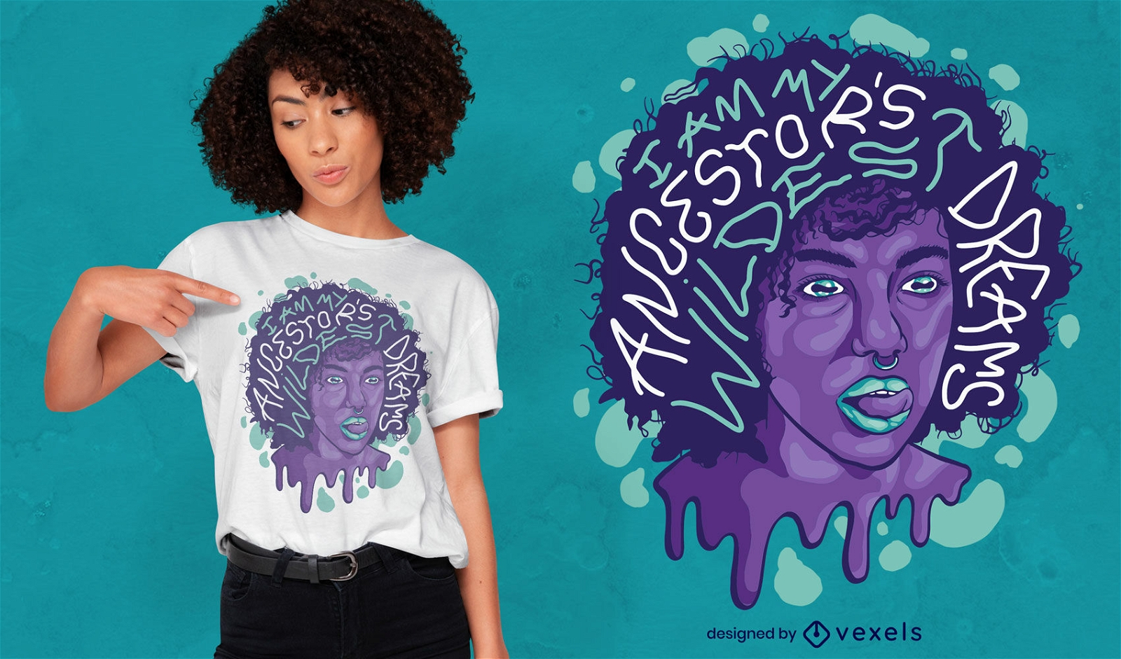 African woman quote in hair t-shirt design