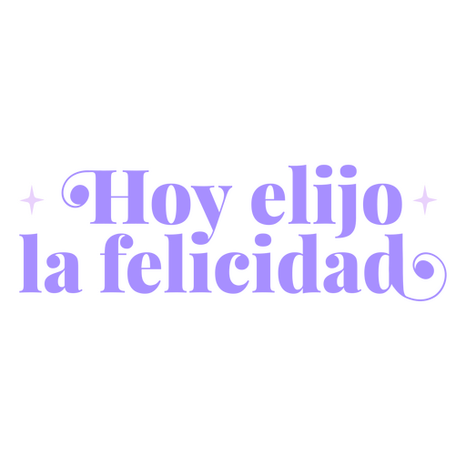 Afirmación cita monocromática en español elige felicidad Diseño PNG