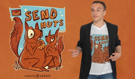 Diseño de camiseta de dibujos animados de animales de ardilla