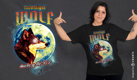 90er Wolf PSD T-Shirt-Design