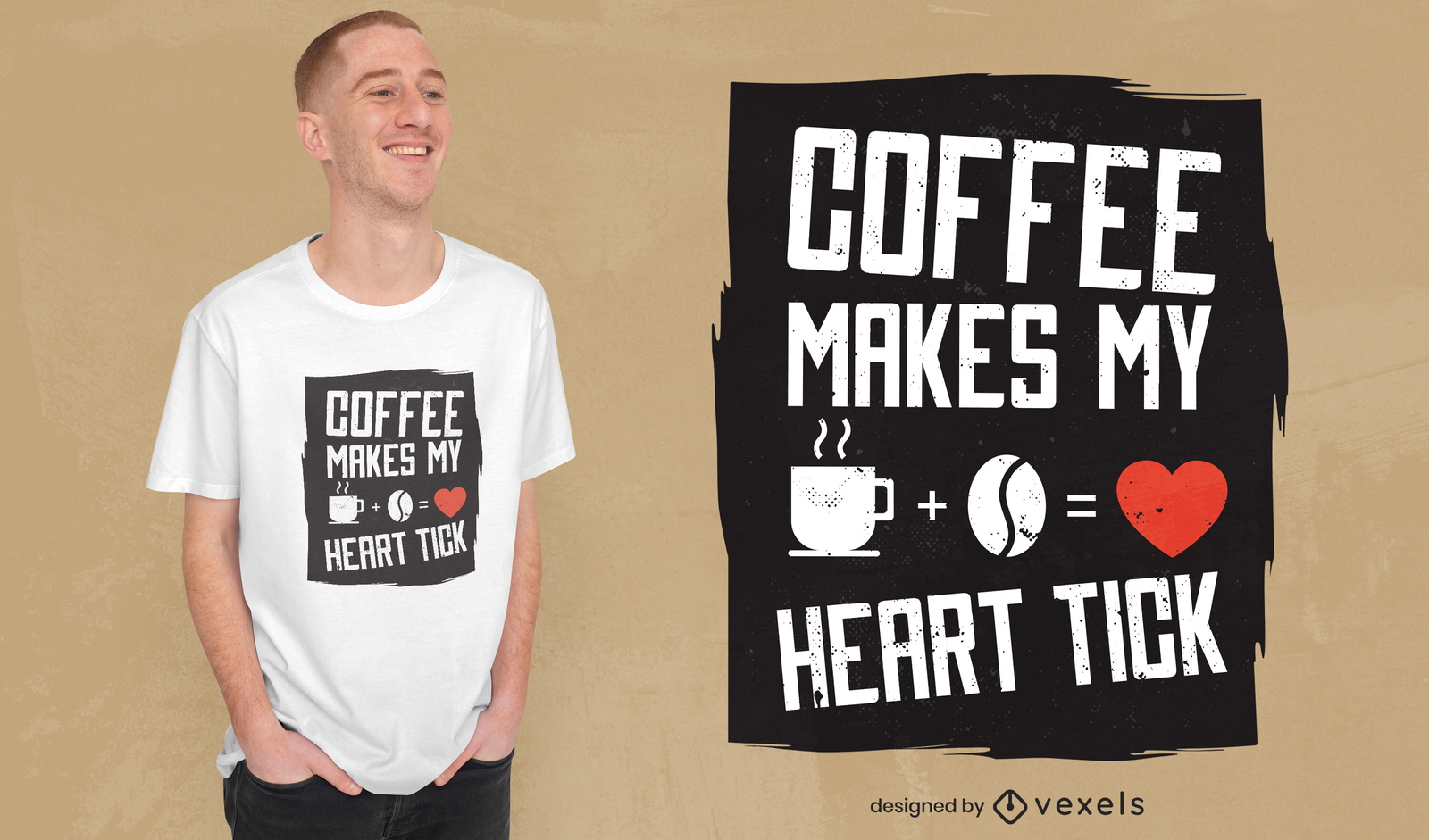 Design de camiseta com citação de amor de café