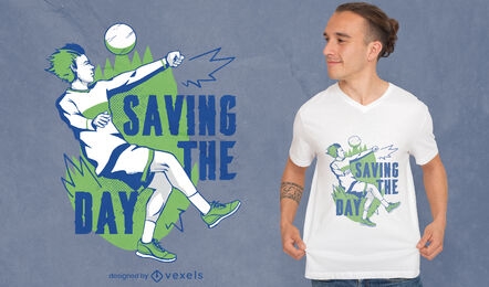 Diseño de camiseta de fútbol salvando el día.