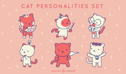 Cat personalities character set