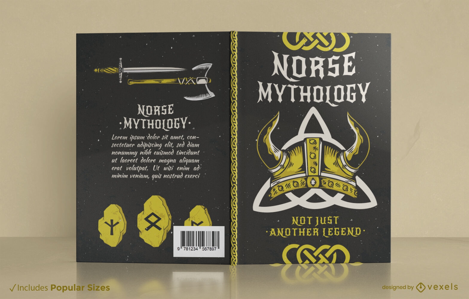 Design de capa de livro de mitologia nórdica