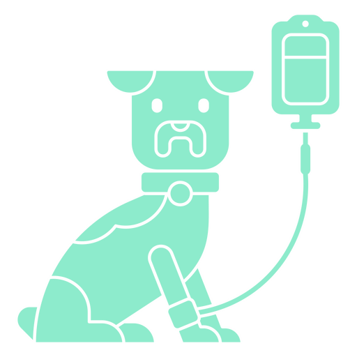 Cão com IV no Veterinário Desenho PNG