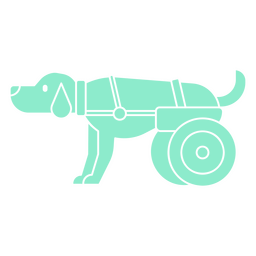 Dog with Wheelchair for Back Legs PNG Design Transparent PNG