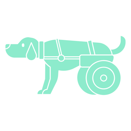 Cão com cadeira de rodas para pernas traseiras Desenho PNG