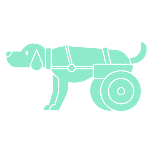 Hund mit Rollstuhl f?r Hinterbeine PNG-Design