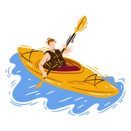 Water activity man people kayak PNG Design