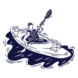 Passatempo aquático simples homem caiaque de pessoas Desenho PNG