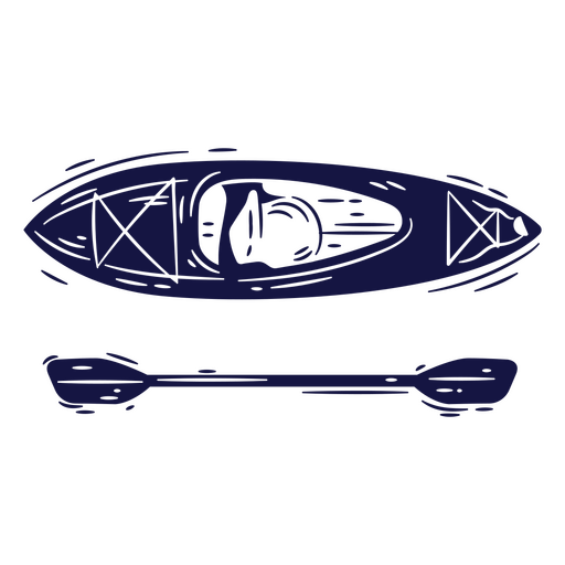 Canoa kayak para deportes acuáticos Diseño PNG