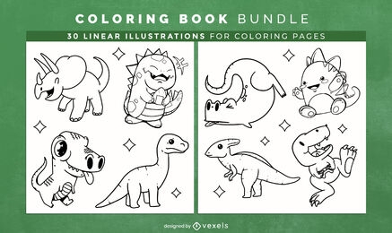 Cute dinosaurs coloring book KDP interior design