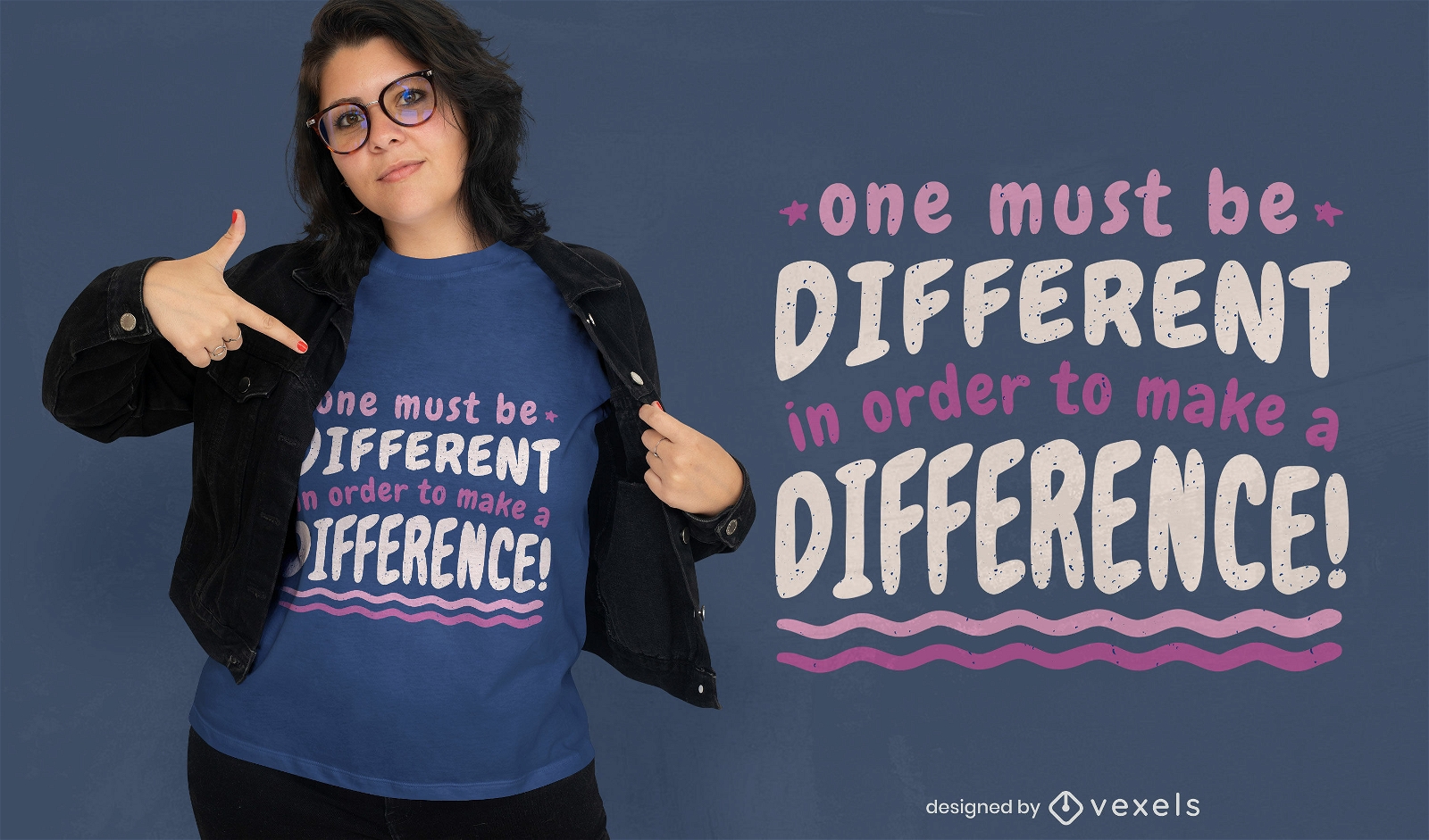 Fa?a a diferen?a design de t-shirt de cita??o