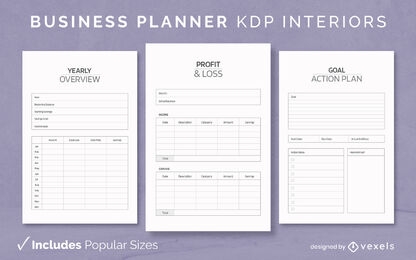 Diseño de diario de planificador de negocios Modelo KDP