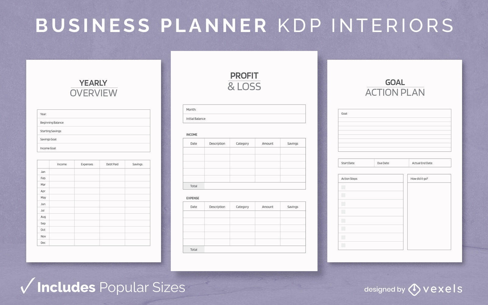 Diseño de diario de planificador de negocios Modelo KDP