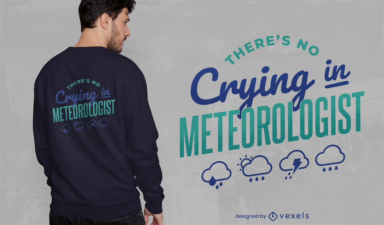 Design de camiseta com citação de meteorologista