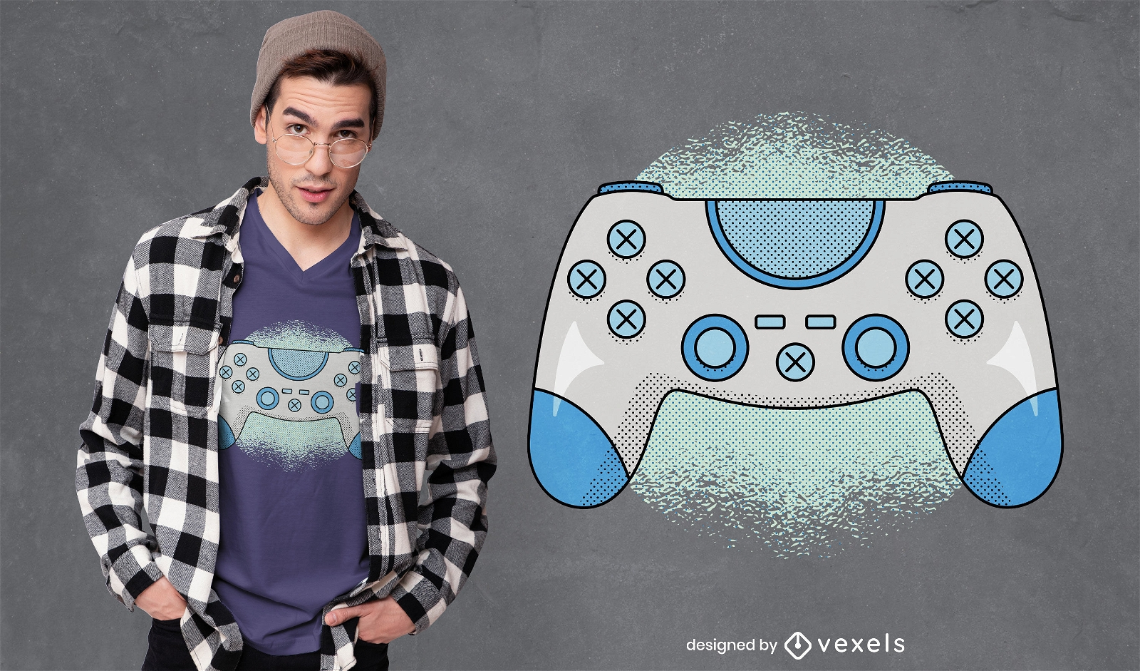 Gaming controller color stroke t-shirt design