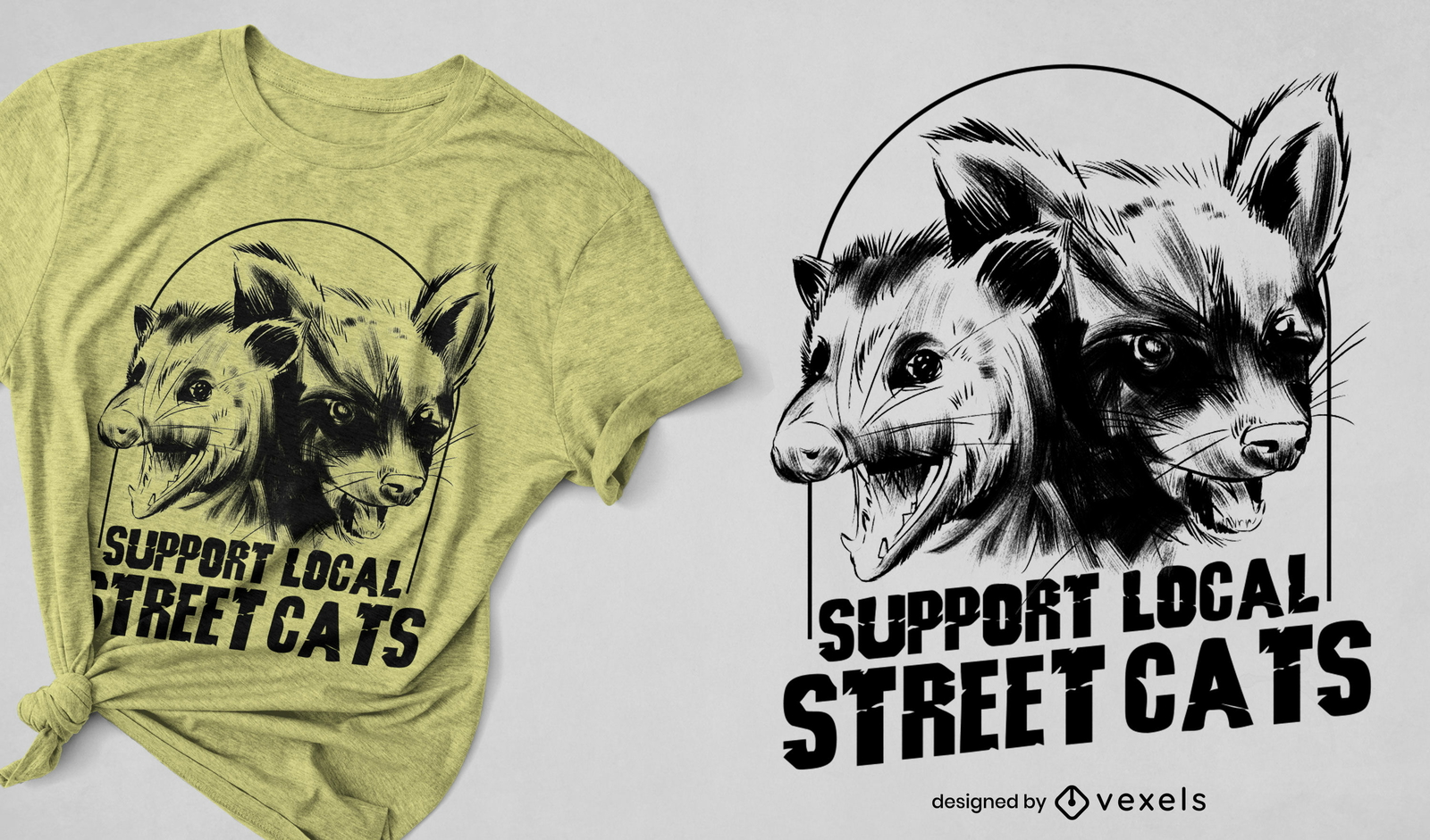 Straßenkatzen-T-Shirt-Design