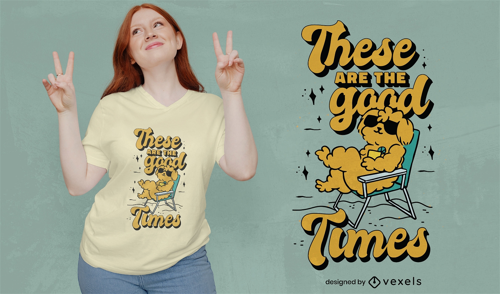 Puddle dog animal chilling t-shirt design