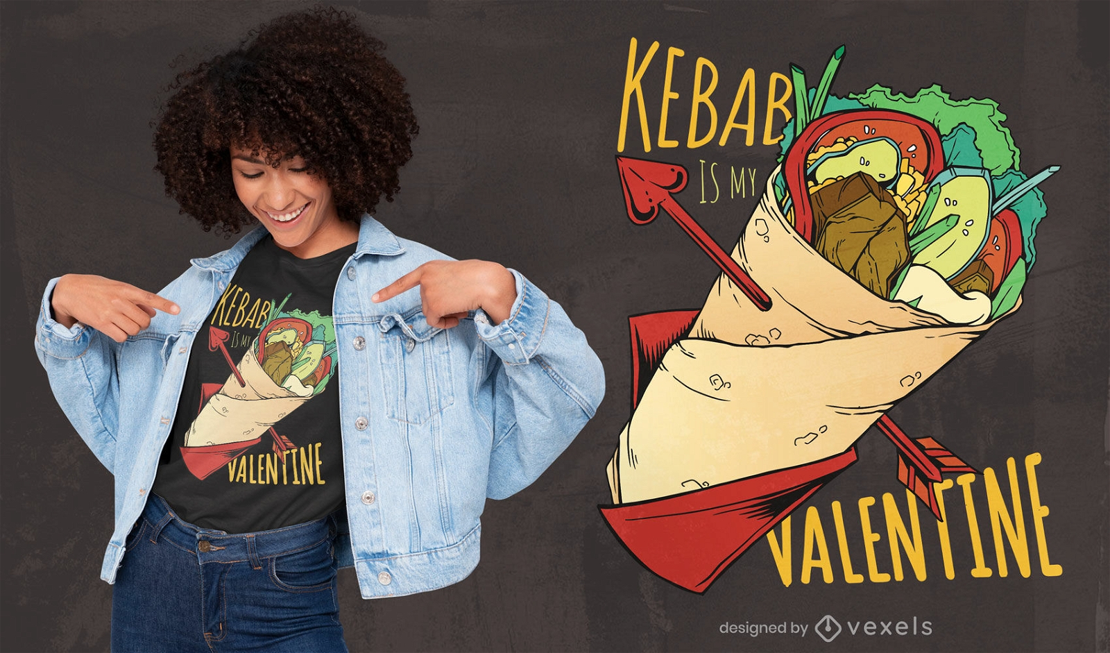 Kebab é meu design de camiseta dos namorados