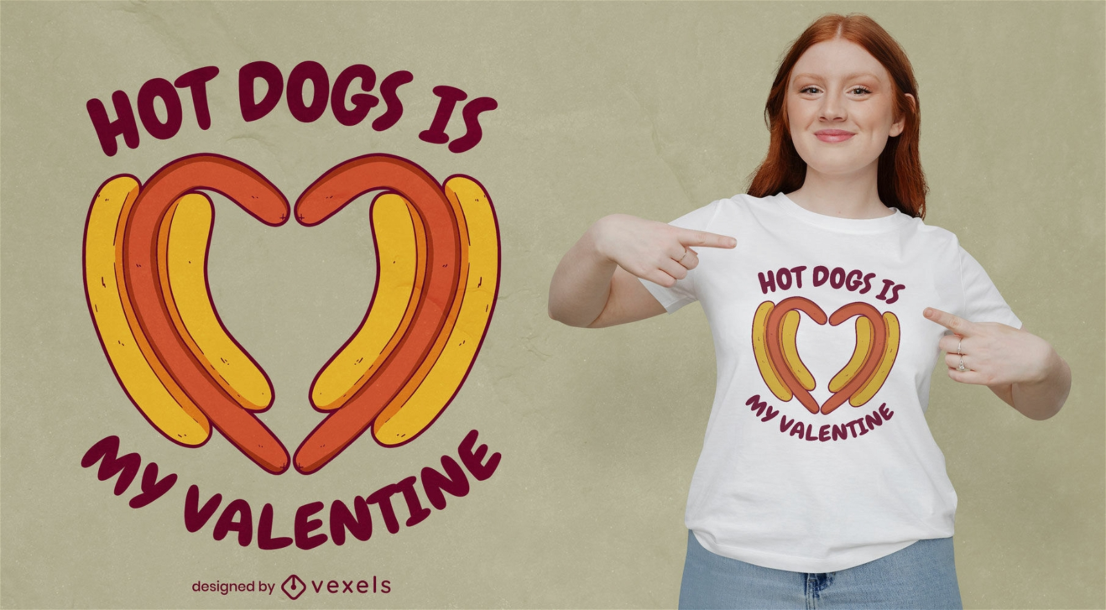 Hot dogs es mi dise?o de camiseta de San Valent?n