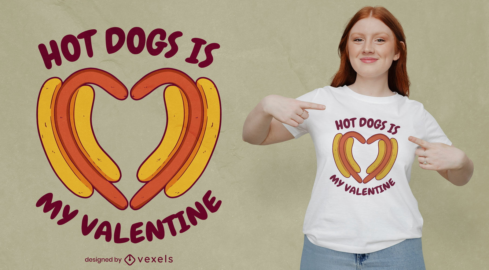 Hot dogs es mi diseño de camiseta de San Valentín