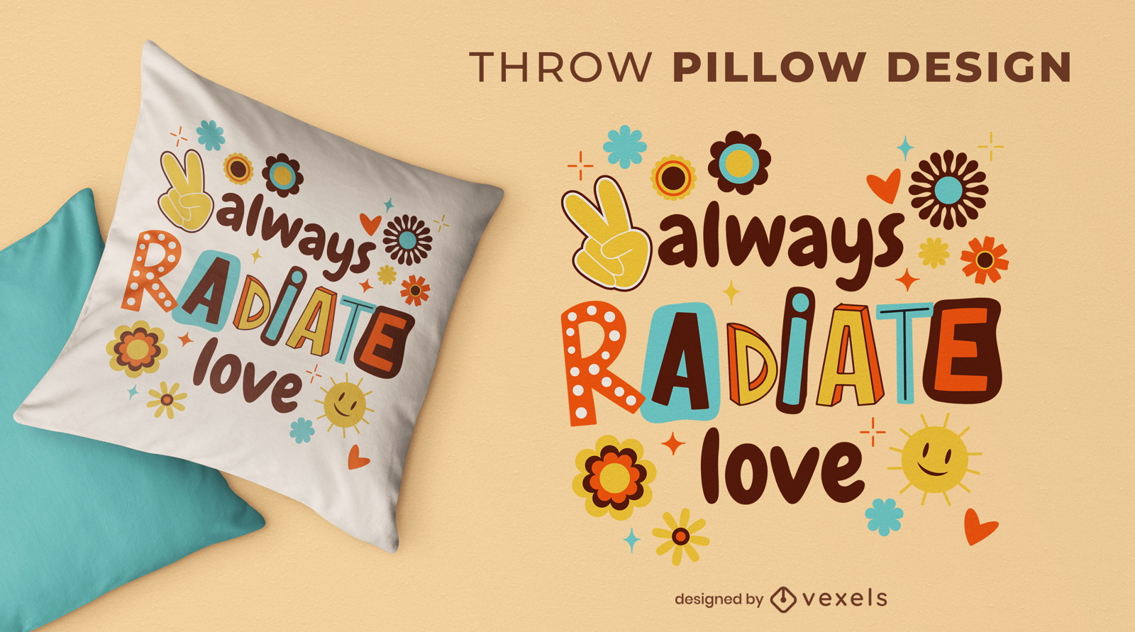 Vintage love quote throw pillow design