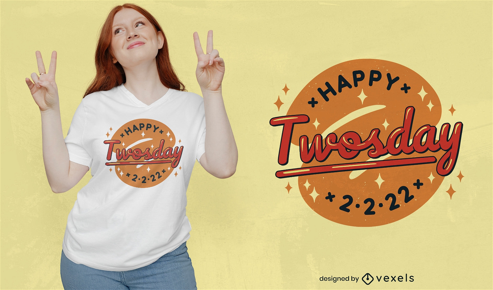 Happy twosday t-shirt design