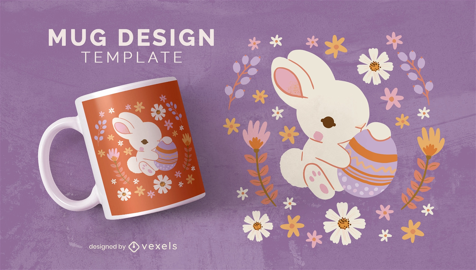 Cute easter bunny mug design