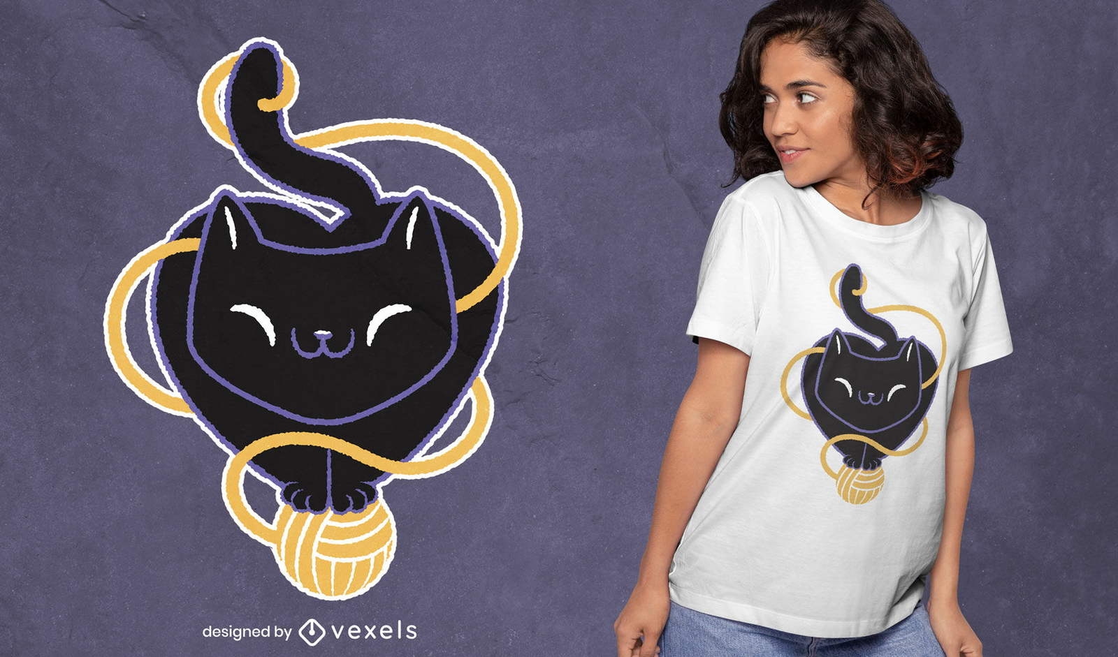 Design de camiseta de gato de coração