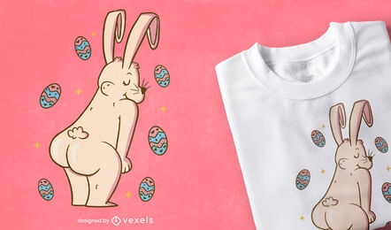 Diseño de camiseta de trasero de conejito de Pascua