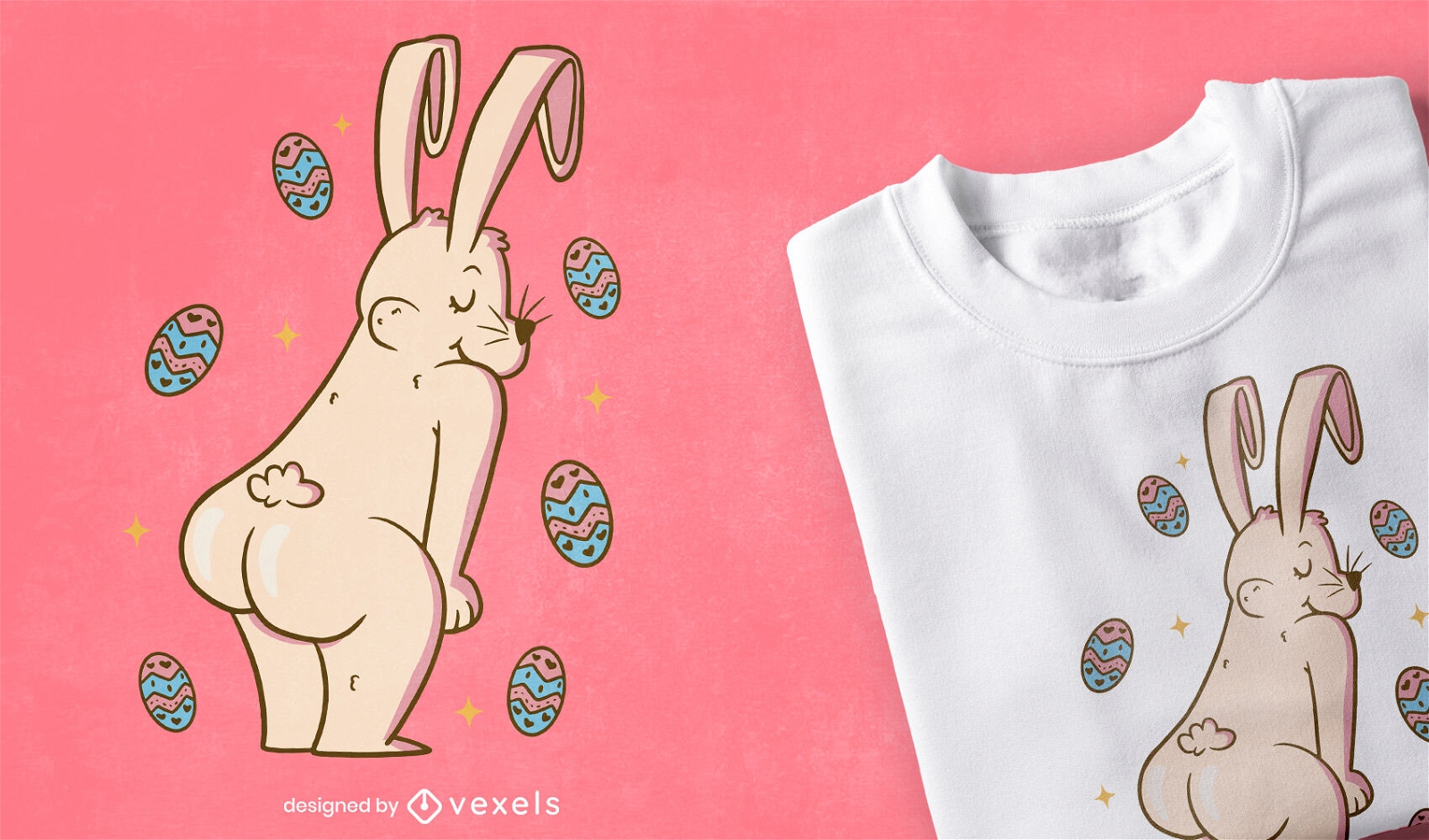 Easter bunny butt t-shirt design