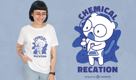 Cat scientist cartoon t-shirt design