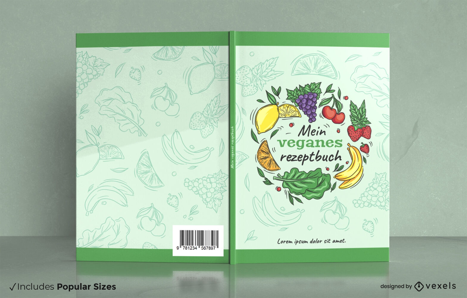 Vegan cookbook cover design