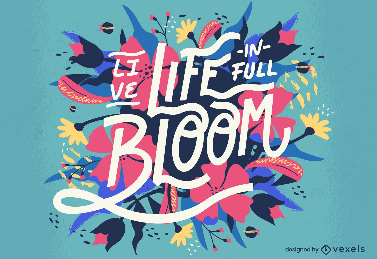 Life bloom spring lettering