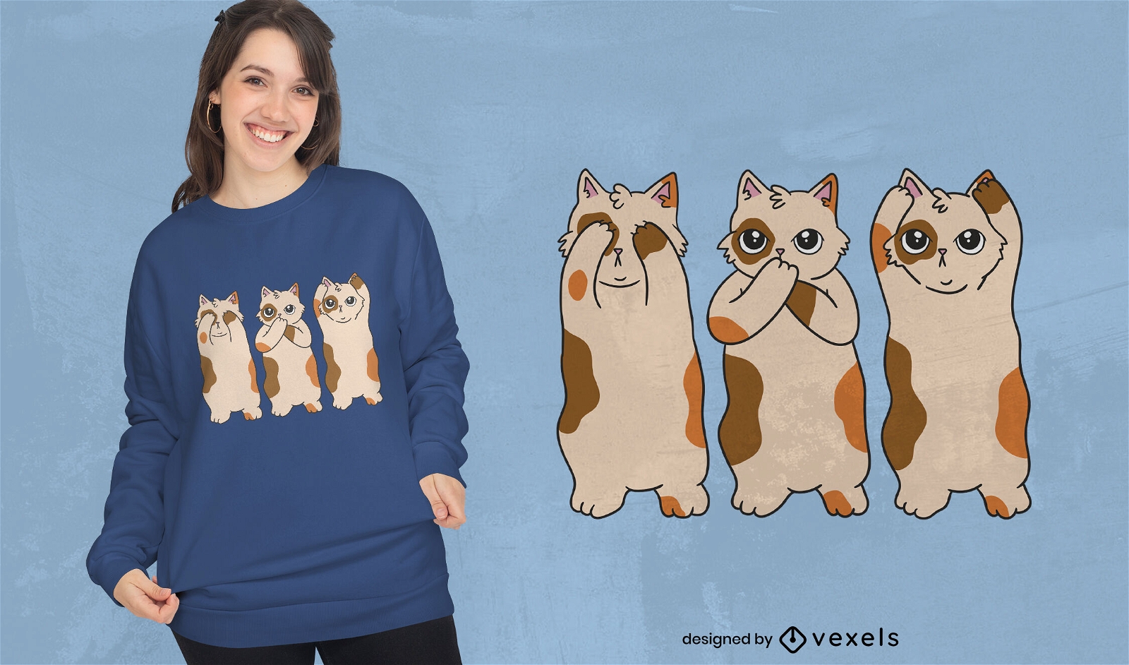 See no evil cat t-shirt design