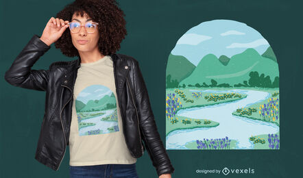 Blumenwiese T-Shirt-Design