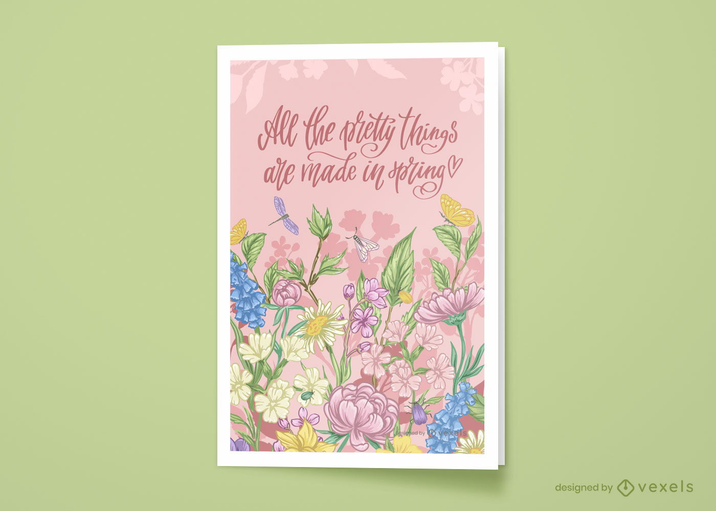 Tarjeta de felicitación de cosas de primavera