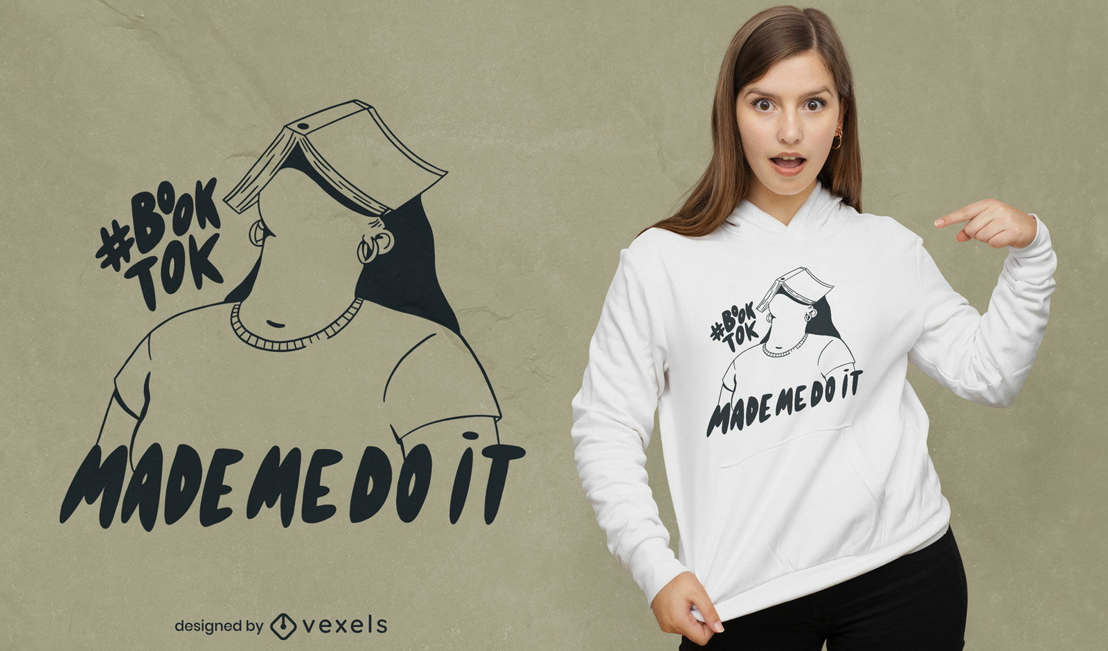 Buch tok Mädchen T-Shirt-Design