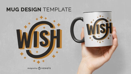 Wish word mug design