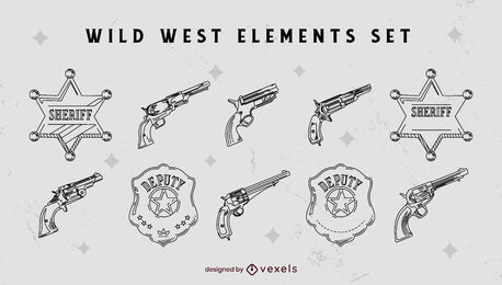 Sheriff-Wild-West-Elemente-Set