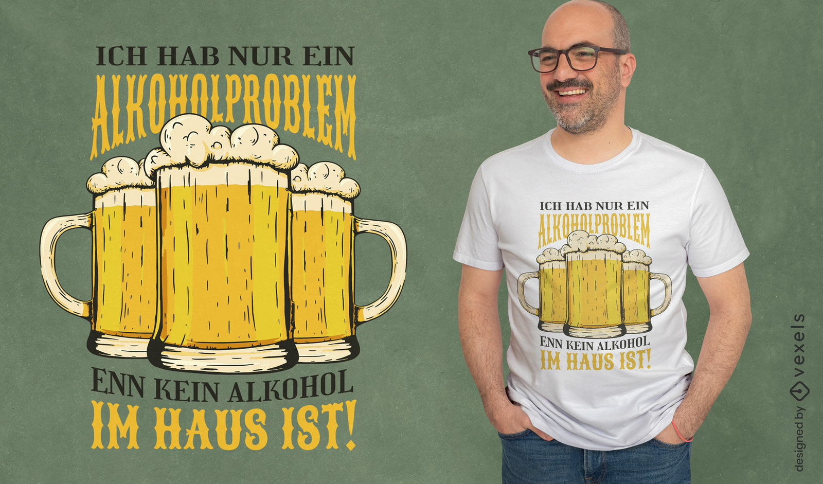 Design de t-shirt de citação de álcool de cerveja engraçado