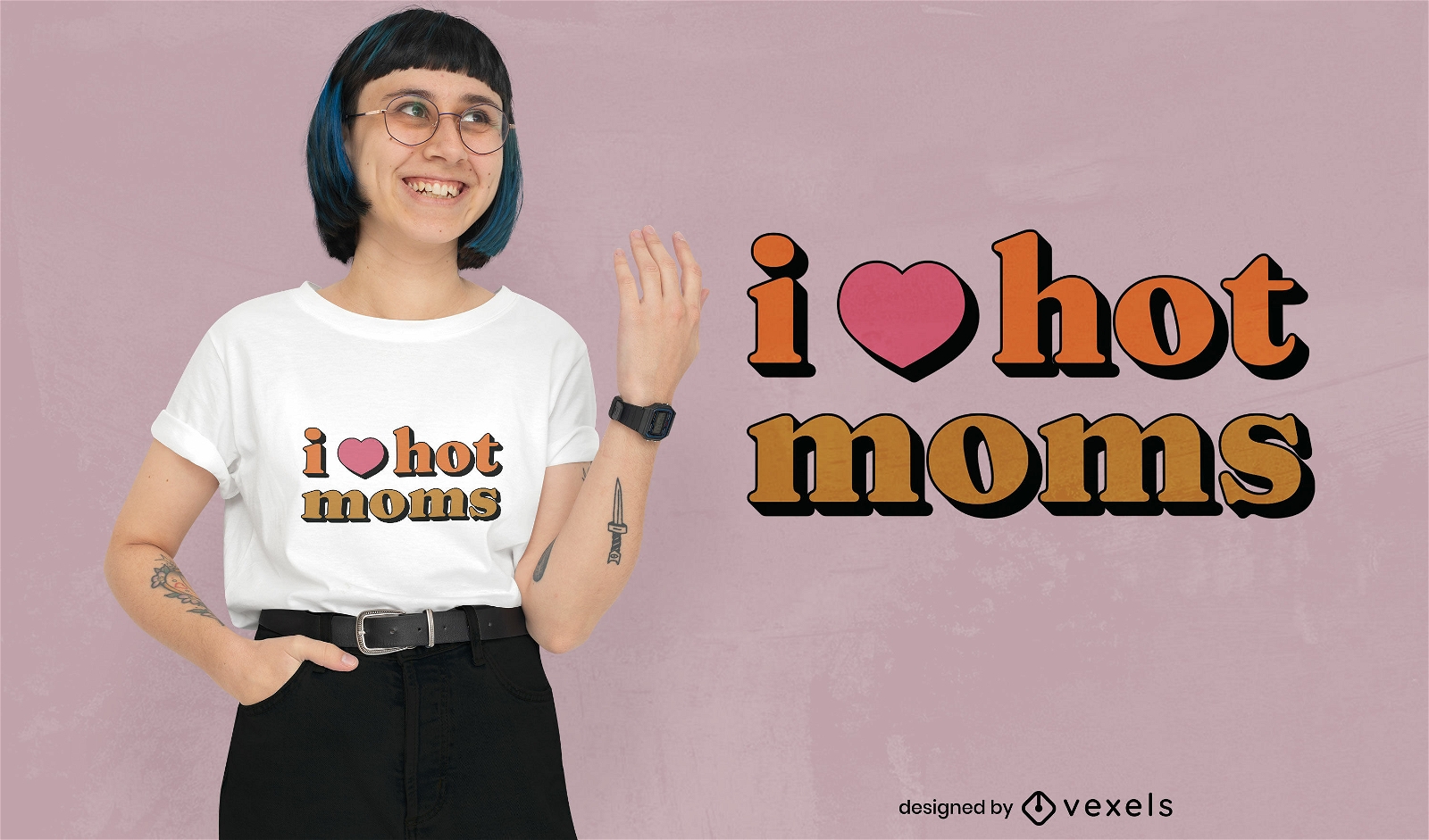 I love hot moms t-shirt design