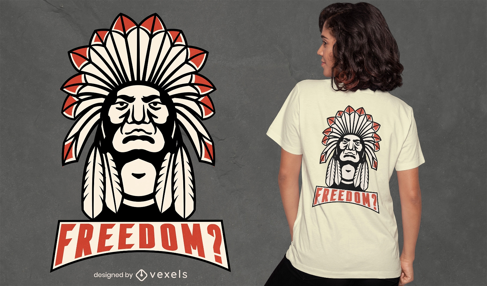 Diseño de camiseta con cita de libertad de los nativos americanos