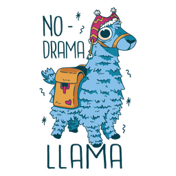 Distintivo de citação engraçada de lhama animal Desenho PNG