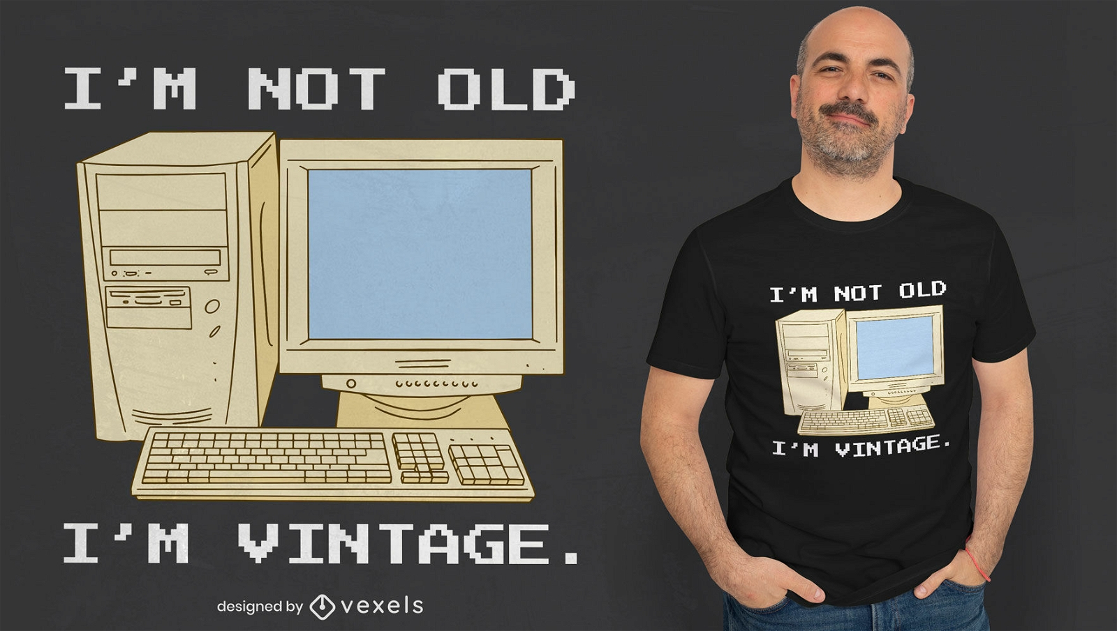 Dise?o de camiseta de cita de computadora vintage
