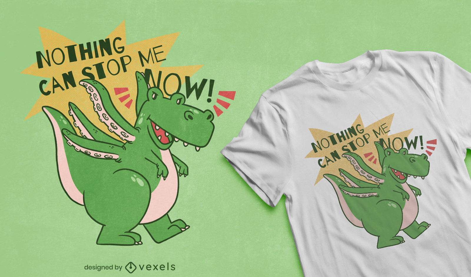 Lindo dise?o de camiseta monstruo t-rex