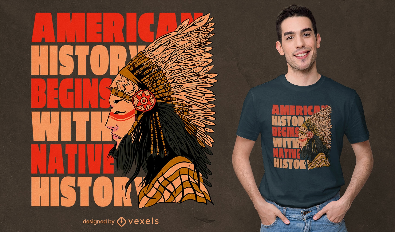 Design de camiseta com cita??o de hist?ria nativa americana