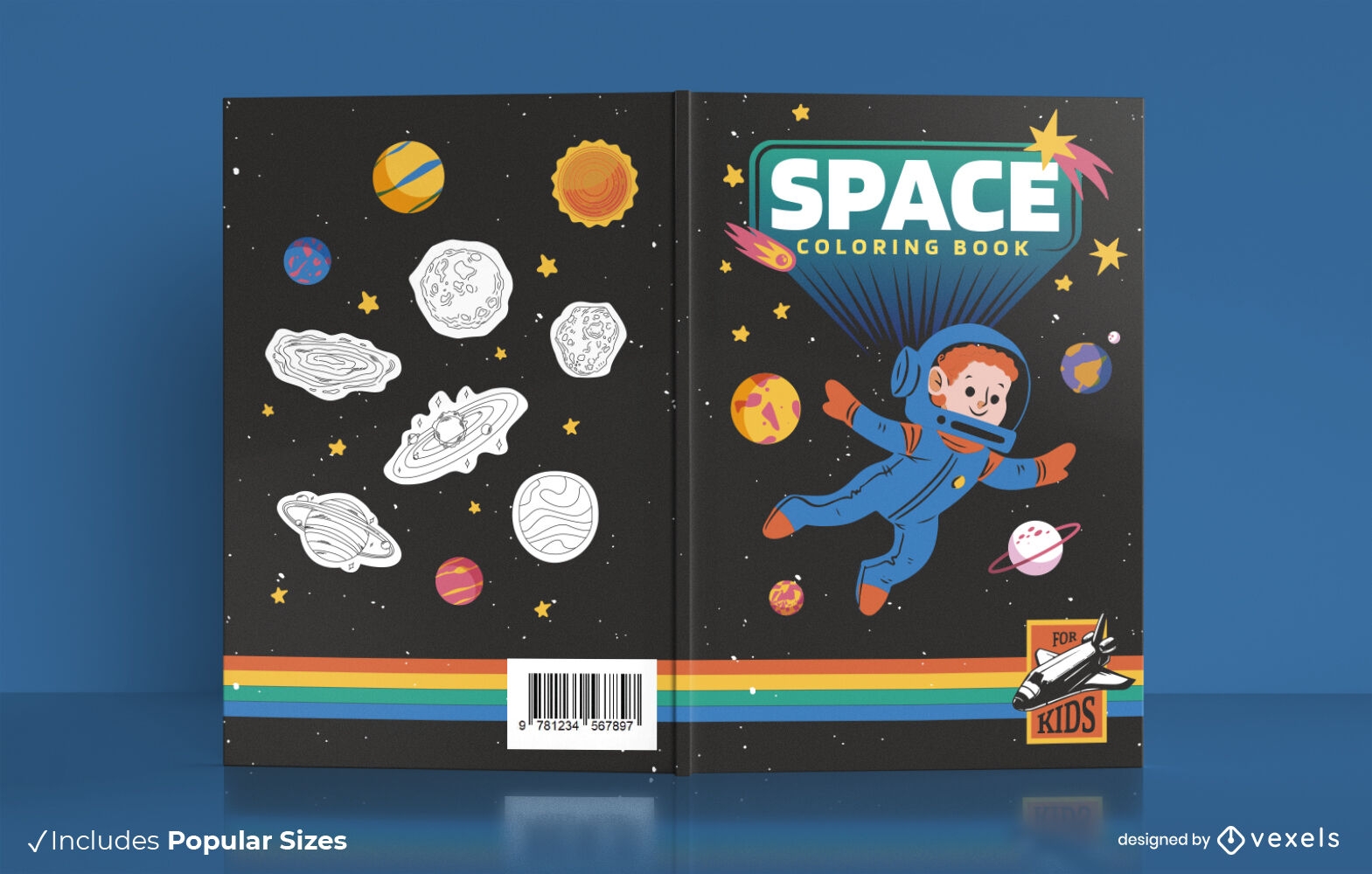 Diseño de portada de libro de astronautas espaciales