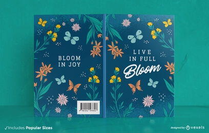 Design de capa de livro de flores de primavera